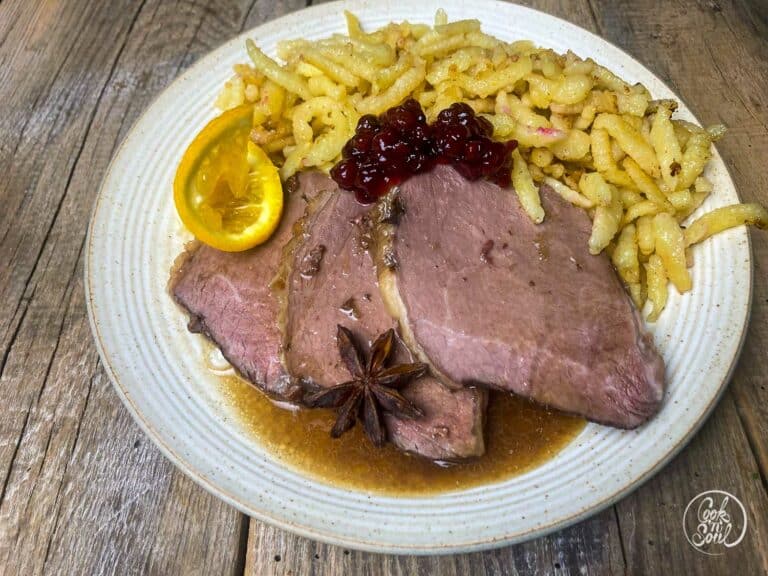 Sauerbraten einlegen, das richtige Mischverhältnis Wein / Essig